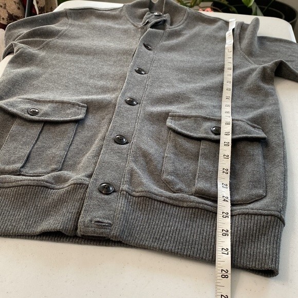 Land's End Button Front Sweater Cardigan Jacket Heavy Stretch Jersey Knit Cotton - Picture 14 of 16